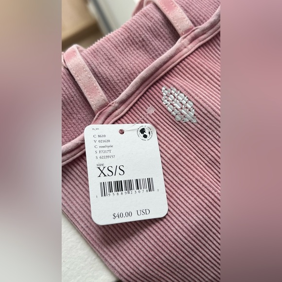 Free People Movement, Pink Ruffled Strap Crop Top, XS/S - Picture 4 of 5